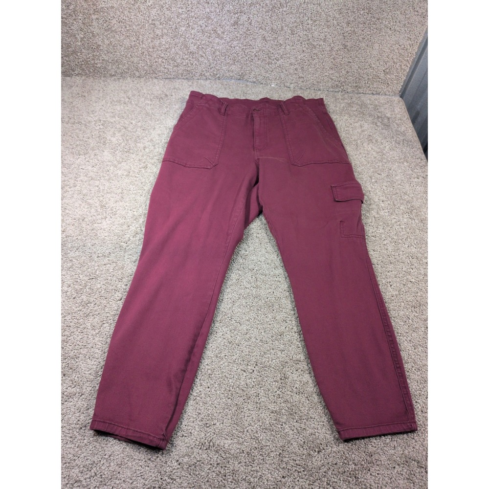 Kut from the Kloth Ankle Skinny Utility Pants Burgundy Wine Plus Size 18W Cargo